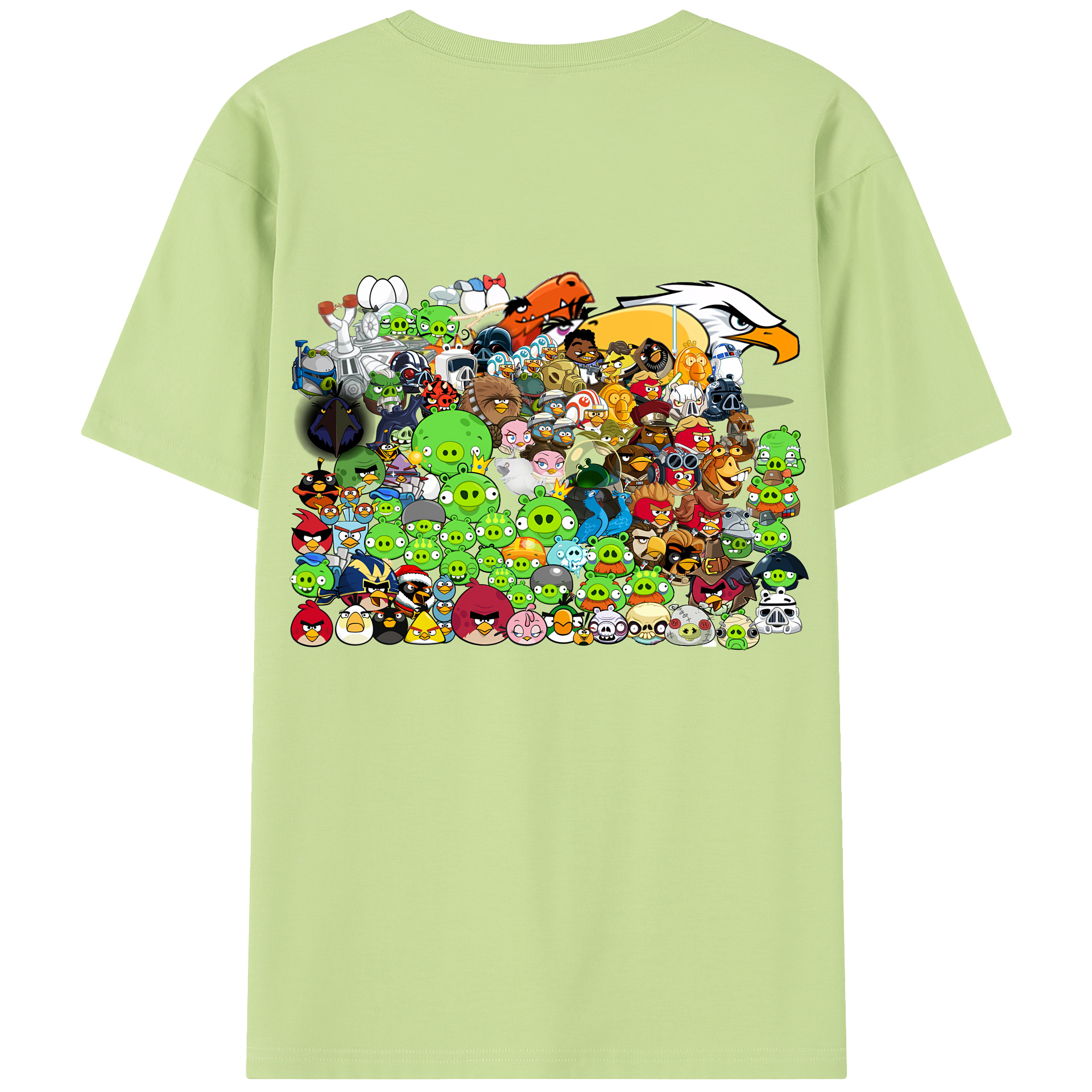 （画像用） Angry Birds アングリーバード 綿100％半袖Tシャツ（背面プリント）
